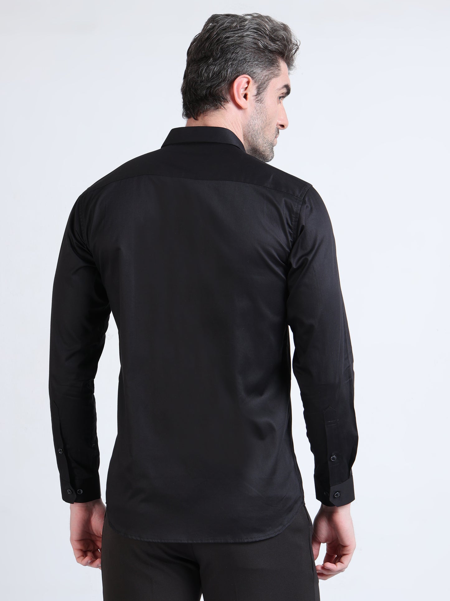 Midnight Mirage - Occasion Wear Embroidered Shirt - Black