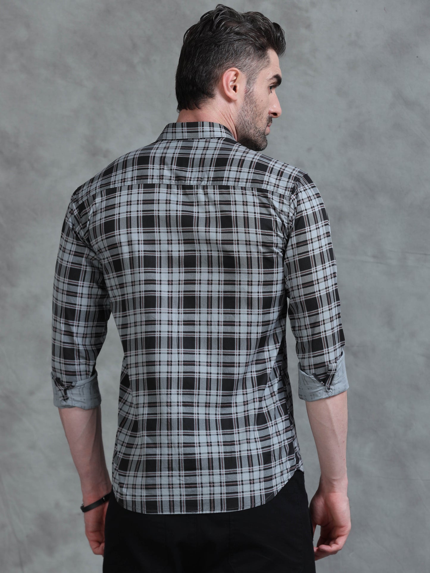 Shadow Grid - Grey Checked Shirt