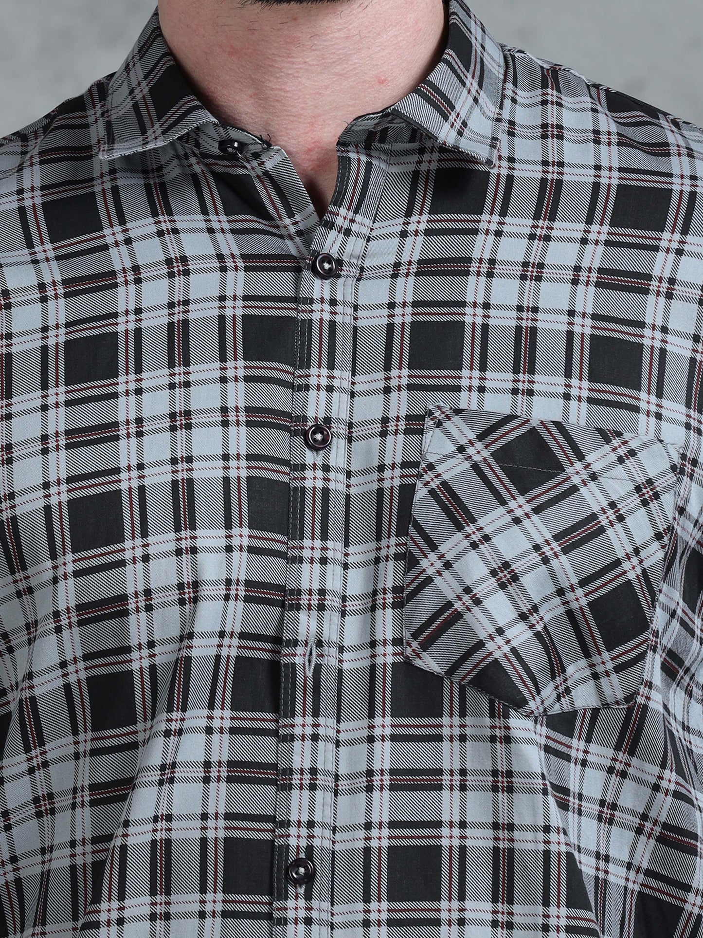 Shadow Grid - Grey Checked Shirt