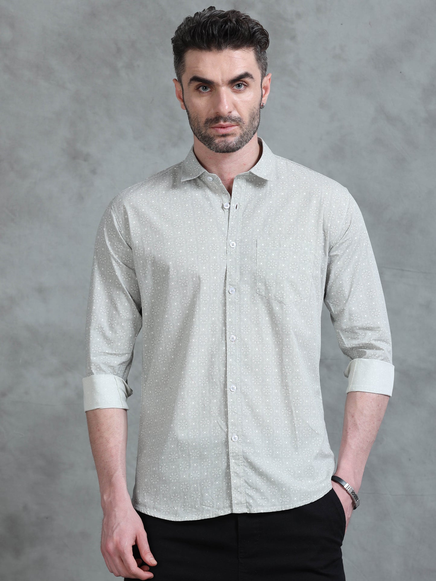 Urban Geo-Print Statement Shirt