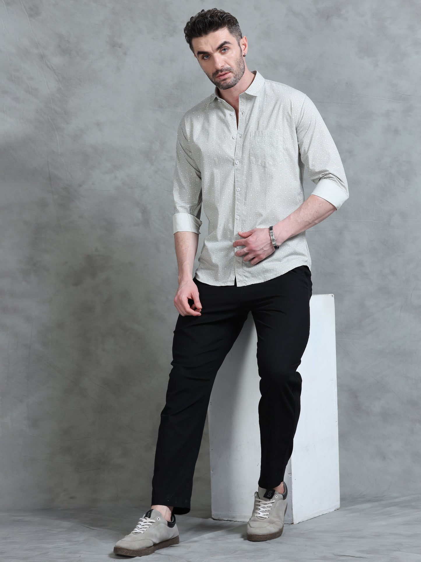 Urban Geo-Print Statement Shirt
