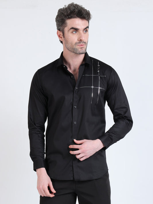 Dark Ember - Occasion Wear Shirt - Black