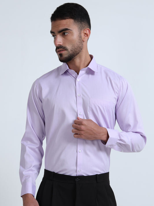 Luxe Self Pattern Men’s Formal Shirt - Lavender