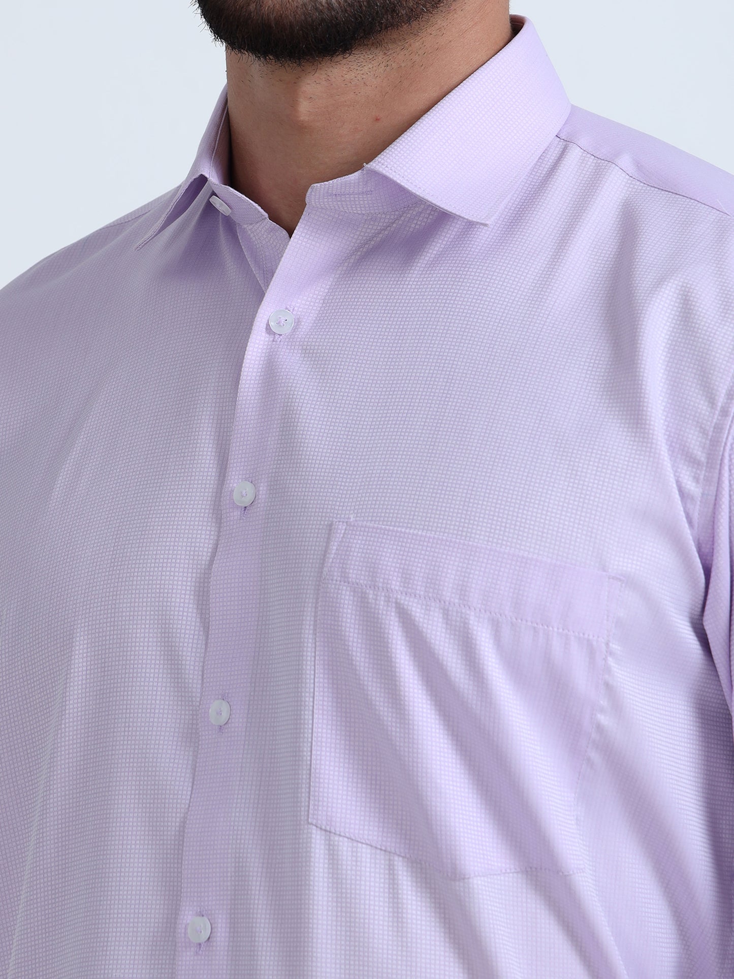Luxe Self Pattern Men’s Formal Shirt - Lavender