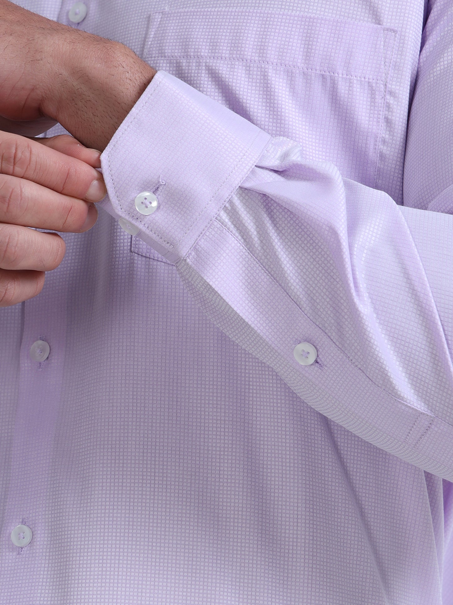 Luxe Self Pattern Men’s Formal Shirt - Lavender