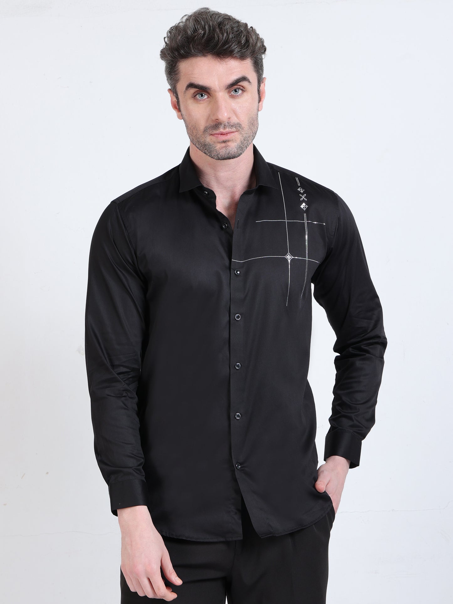 Dark Ember - Occasion Wear Shirt - Black