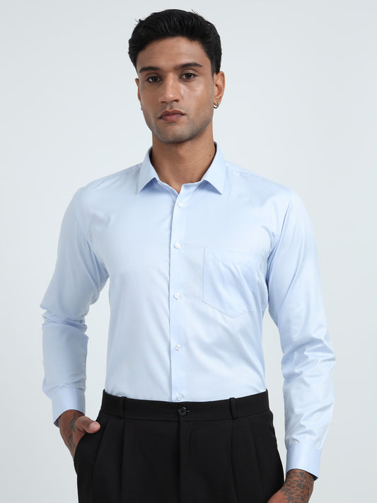 Blue Horizon - Self Pattern Men’s Formal Shirt