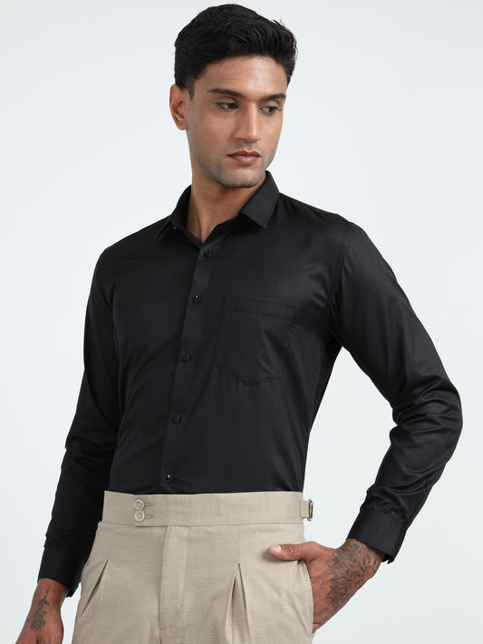 Titan Black - Self Pattern Men’s Formal Shirt